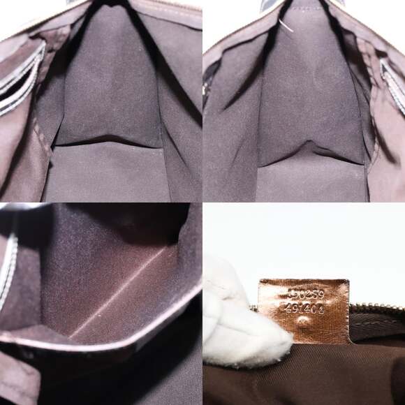 GUCCI GG Canvas Hand Bag Brown Gold - Picture 12 of 12